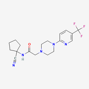 molecular formula C18H22F3N5O B13349200 N-(1-Cyanocyclopentyl)-2-(4-(5-(trifluoromethyl)pyridin-2-yl)piperazin-1-yl)acetamide 