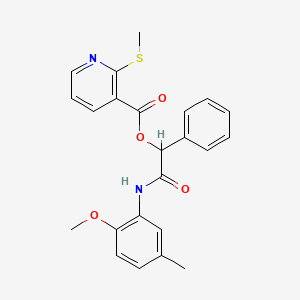 molecular formula C23H22N2O4S B13349201 [(2-Methoxy-5-methylphenyl)carbamoyl](phenyl)methyl 2-(methylsulfanyl)pyridine-3-carboxylate 