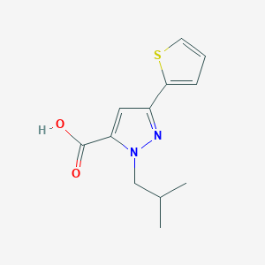 molecular formula C12H14N2O2S B13349203 1-isobutyl-3-(thiophen-2-yl)-1H-pyrazole-5-carboxylic acid 