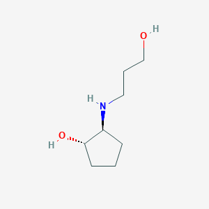 molecular formula C8H17NO2 B13349212 (1S,2S)-2-((3-Hydroxypropyl)amino)cyclopentan-1-ol 