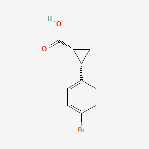 molecular formula C10H9BrO2 B13349265 (cis)-2-(4-Bromophenyl)cyclopropanecarboxylic acid 