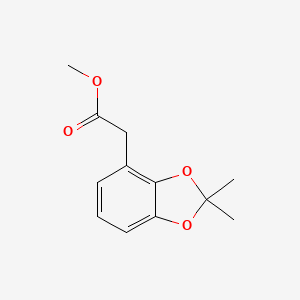 molecular formula C12H14O4 B13349291 Methyl 2-(2,2-dimethylbenzo[d][1,3]dioxol-4-yl)acetate 