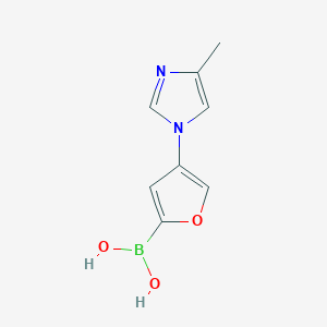 molecular formula C8H9BN2O3 B13349301 (4-(4-Methyl-1H-imidazol-1-yl)furan-2-yl)boronic acid 