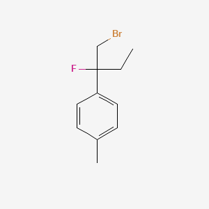 molecular formula C11H14BrF B13349344 1-(1-Bromo-2-fluorobutan-2-yl)-4-methylbenzene 