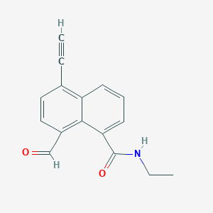 molecular formula C16H13NO2 B13349457 N-Ethyl-5-ethynyl-8-formyl-1-naphthamide 