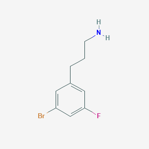 molecular formula C9H11BrFN B13349475 3-(3-Bromo-5-fluorophenyl)propan-1-amine 