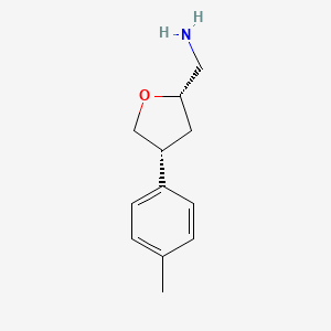 molecular formula C12H17NO B13349482 ((2S,4R)-4-(p-Tolyl)tetrahydrofuran-2-yl)methanamine 