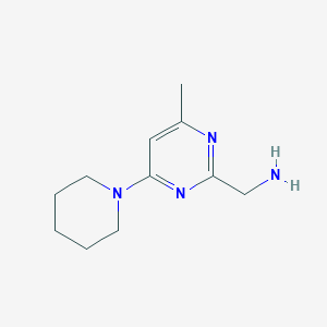 molecular formula C11H18N4 B13349494 (4-Methyl-6-(piperidin-1-yl)pyrimidin-2-yl)methanamine 