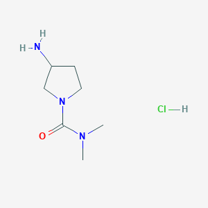 molecular formula C7H16ClN3O B13349499 3-Amino-N,N-dimethylpyrrolidine-1-carboxamide hydrochloride 