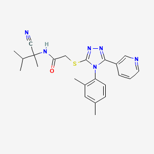 molecular formula C23H26N6OS B13349508 N-(1-cyano-1,2-dimethylpropyl)-2-{[4-(2,4-dimethylphenyl)-5-(pyridin-3-yl)-4H-1,2,4-triazol-3-yl]sulfanyl}acetamide 