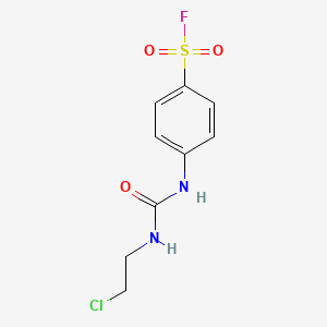 molecular formula C9H10ClFN2O3S B13349520 4-(3-(2-Chloroethyl)ureido)benzene-1-sulfonyl fluoride CAS No. 13908-52-6