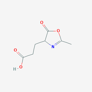 molecular formula C7H9NO4 B13349543 3-(2-Methyl-5-oxo-4,5-dihydrooxazol-4-yl)propanoic acid 