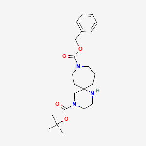 9-Benzyl 4-(tert-butyl) 1,4,9-triazaspiro[5.6]dodecane-4,9-dicarboxylate