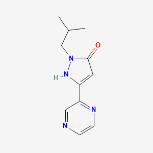 molecular formula C11H14N4O B13349588 1-isobutyl-3-(pyrazin-2-yl)-1H-pyrazol-5-ol 