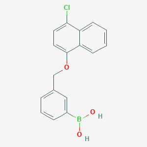 molecular formula C17H14BClO3 B13349608 (3-(((4-Chloronaphthalen-1-yl)oxy)methyl)phenyl)boronic acid CAS No. 1218790-90-9