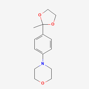 molecular formula C14H19NO3 B13349609 Morpholine, 4-[4-(2-methyl-1,3-dioxolan-2-yl)phenyl]- CAS No. 826993-50-4