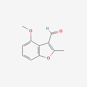 molecular formula C11H10O3 B13349641 4-Methoxy-2-methylbenzofuran-3-carbaldehyde 