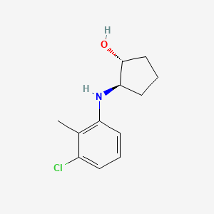 molecular formula C12H16ClNO B13349670 (1R,2R)-2-((3-Chloro-2-methylphenyl)amino)cyclopentan-1-ol 