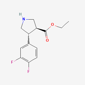 molecular formula C13H15F2NO2 B13349674 Ethyl (3S,4R)-4-(3,4-difluorophenyl)pyrrolidine-3-carboxylate 