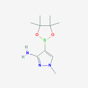 molecular formula C10H18BN3O2 B13349677 1-Methyl-4-(4,4,5,5-tetramethyl-1,3,2-dioxaborolan-2-yl)-1H-pyrazol-3-amine 