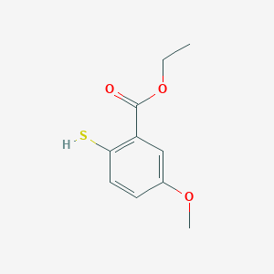 molecular formula C10H12O3S B13349735 Ethyl 2-mercapto-5-methoxybenzoate 