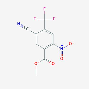 molecular formula C10H5F3N2O4 B13349788 Methyl 5-cyano-2-nitro-4-(trifluoromethyl)benzoate 