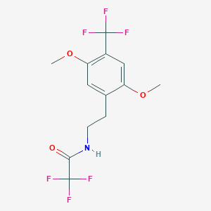 molecular formula C13H13F6NO3 B13349790 N-(2,5-Dimethoxy-4-(trifluoromethyl)phenethyl)-2,2,2-trifluoroacetamide 