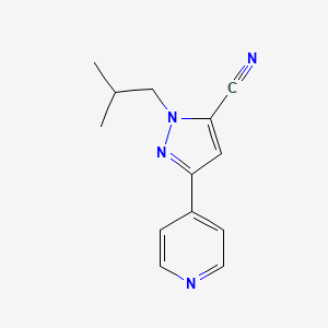 molecular formula C13H14N4 B13349817 1-isobutyl-3-(pyridin-4-yl)-1H-pyrazole-5-carbonitrile 