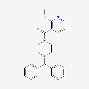 1-(Diphenylmethyl)-4-[2-(methylsulfanyl)pyridine-3-carbonyl]piperazine