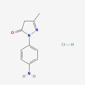 molecular formula C10H12ClN3O B1334985 2-(4-氨基苯基)-5-甲基-2,4-二氢-3H-吡唑-3-酮盐酸盐 CAS No. 59994-27-3