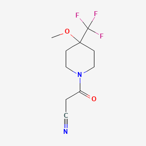 molecular formula C10H13F3N2O2 B13349950 3-(4-Methoxy-4-(trifluoromethyl)piperidin-1-yl)-3-oxopropanenitrile 