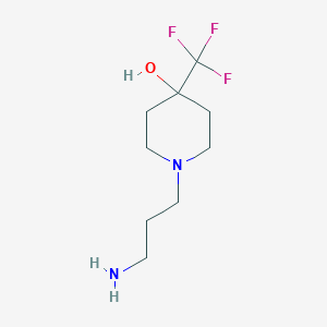 molecular formula C9H17F3N2O B13349966 1-(3-Aminopropyl)-4-(trifluoromethyl)piperidin-4-ol 