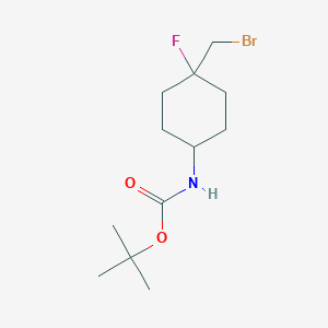 molecular formula C12H21BrFNO2 B13349968 Rel-tert-butyl ((1s,4s)-4-(bromomethyl)-4-fluorocyclohexyl)carbamate 