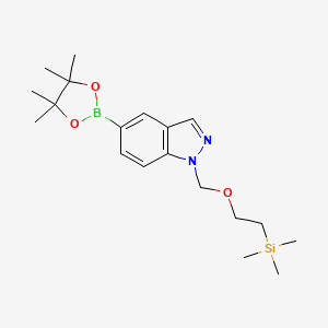 molecular formula C19H31BN2O3Si B13349999 5-(4,4,5,5-tetramethyl-1,3,2-dioxaborolan-2-yl)-1-((2-(trimethylsilyl)ethoxy)methyl)-1H-indazole 