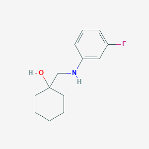 molecular formula C13H18FNO B13350020 1-(((3-Fluorophenyl)amino)methyl)cyclohexan-1-ol 