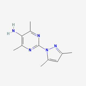 molecular formula C11H15N5 B13350065 2-(3,5-dimethyl-1H-pyrazol-1-yl)-4,6-dimethylpyrimidin-5-amine 