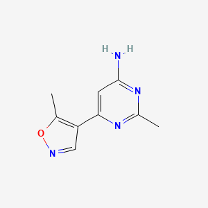 molecular formula C9H10N4O B13350068 2-Methyl-6-(5-methyl-1,2-oxazol-4-yl)pyrimidin-4-amine 