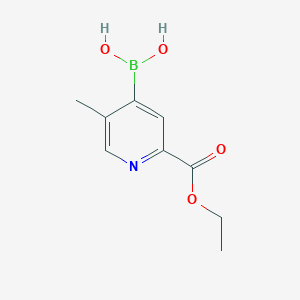 molecular formula C9H12BNO4 B13350081 (2-(Ethoxycarbonyl)-5-methylpyridin-4-yl)boronic acid 