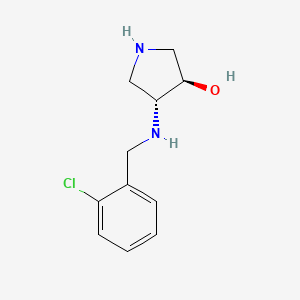 molecular formula C11H15ClN2O B13350086 (3R,4R)-4-((2-Chlorobenzyl)amino)pyrrolidin-3-ol 