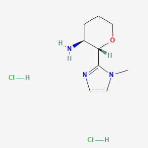 molecular formula C9H17Cl2N3O B13350120 (2S,3S)-2-(1-Methyl-1H-imidazol-2-yl)tetrahydro-2H-pyran-3-amine dihydrochloride 