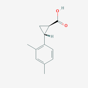 molecular formula C12H14O2 B13350136 trans-2-(2,4-Dimethylphenyl)cyclopropanecarboxylic Acid 