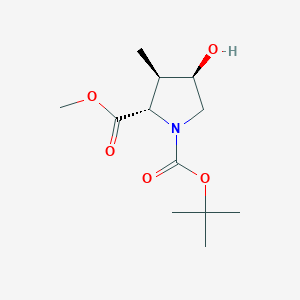 molecular formula C12H21NO5 B13350155 1-(tert-Butyl) 2-methyl (2S,3R,4R)-4-hydroxy-3-methylpyrrolidine-1,2-dicarboxylate 