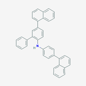 molecular formula C38H27N B13350160 5-(Naphthalen-1-yl)-N-(4-(naphthalen-1-yl)phenyl)-[1,1'-biphenyl]-2-amine 