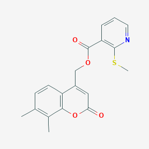 molecular formula C19H17NO4S B13350168 (7,8-Dimethyl-2-oxo-2H-chromen-4-yl)methyl 2-(methylthio)nicotinate 