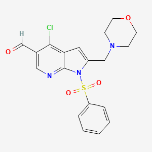 4-Chloro-2-(morpholinomethyl)-1-(phenylsulfonyl)-1H-pyrrolo[2,3-b]pyridine-5-carbaldehyde