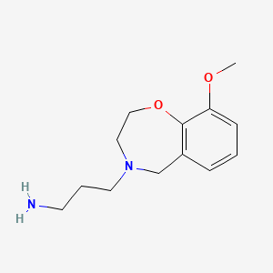 molecular formula C13H20N2O2 B13350250 3-(9-methoxy-2,3-dihydrobenzo[f][1,4]oxazepin-4(5H)-yl)propan-1-amine 