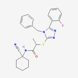 2-((4-Benzyl-5-(2-fluorophenyl)-4H-1,2,4-triazol-3-yl)thio)-N-(1-cyanocyclohexyl)propanamide