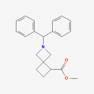 molecular formula C21H23NO2 B13350282 Methyl 2-benzhydryl-2-azaspiro[3.3]heptane-5-carboxylate 