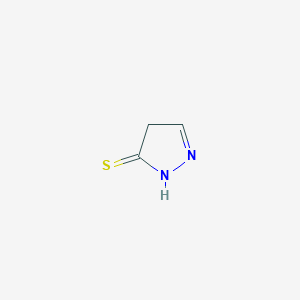 molecular formula C3H4N2S B13350315 2,4-Dihydro-3H-pyrazole-3-thione CAS No. 63562-25-4