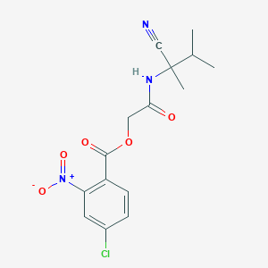 molecular formula C15H16ClN3O5 B13350318 [(1-Cyano-1,2-dimethylpropyl)carbamoyl]methyl 4-chloro-2-nitrobenzoate 